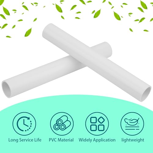 2Pcs 2 Inch PVC Pipe 17" Long White Sch40 Industrial Pipes for Home