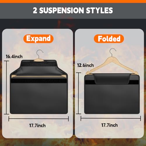 Fireproof Diversion Safe with Lock and Anti-theft, Hanger Diversion 17.7"x16.4", Hidden Safe Four-layer Waterproof and Fireproof, Waterproof Zip, Suitable for Travelling, Home Security