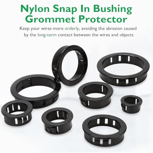 EASYEAH 160 pcs Assorted Cable Grommet Kit 6 Sizes Insulation Bushings
