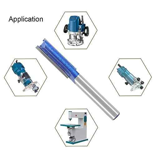 Professional Double Flute Straight Router Bits, 1/4 Shank Flush Trim Router Bit Set, Cutting Diameter Respectively 1/2¡±,1/4¡±, 3/8¡±,5/16¡± (Size 1)