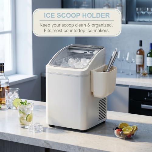 Self-Adhesive Ice Scoop Holder with Drain Holes for Ice Makers & Freezers