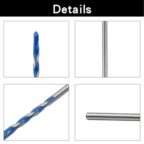 Piutouyar 10 Pcs 4mm Masonry Drill Bits, 5/32" Carbide Drill Bits Set for Concrete, Tile, Glass, Ceramic, Brick, Wood