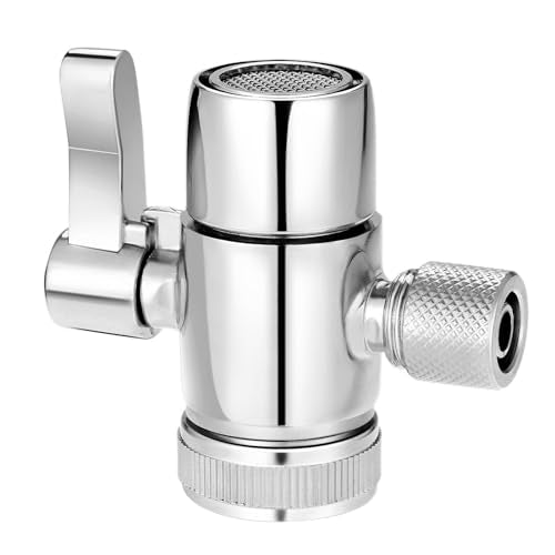 Yetaha 3/8" Faucet Diverter Valve for Kitchen & Bathroom, Metal Splitter Adapter, Fits 3/8" RO Tubing