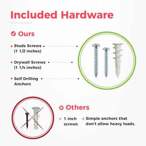 TIDYME Garage Tool Organizer Wall Mount - 32 inches - Sturdy Storage Rack with Adjustable Hooks, Anti-Rust - Easy Installation, 200lbs Capacity - Garden Tool Organizer (02 Racks & 04 Hooks)