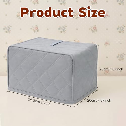 Tweruna Grey 2-Slice Toaster Cover Quilted Polyester Universal Fit