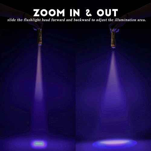 365nm/395nm Blacklight Flashlight, Dual-Mode for UV Glue Curing, Uranium Glass, AC Leak UV Dye Tracking, Portable Multi-Function - Batteries Not Included