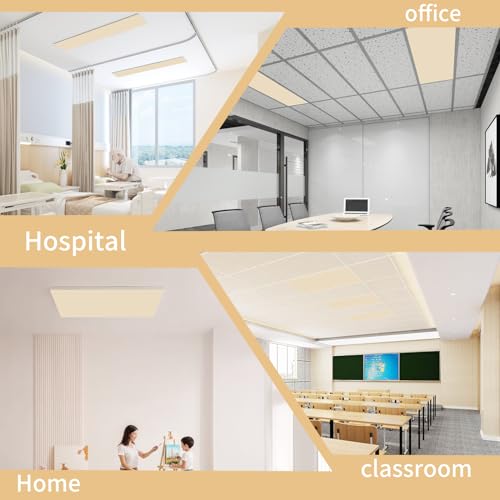 Torixqi 2-Pack Fluorescent Light Covers for Ceiling Lights - Warm Yellow