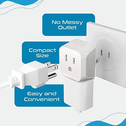 Ceptics Japan & Philippines Travel Adapter Plug - White Gray 3 Pack, US 3-Pin to 2-Prong, Compact, Dual Input