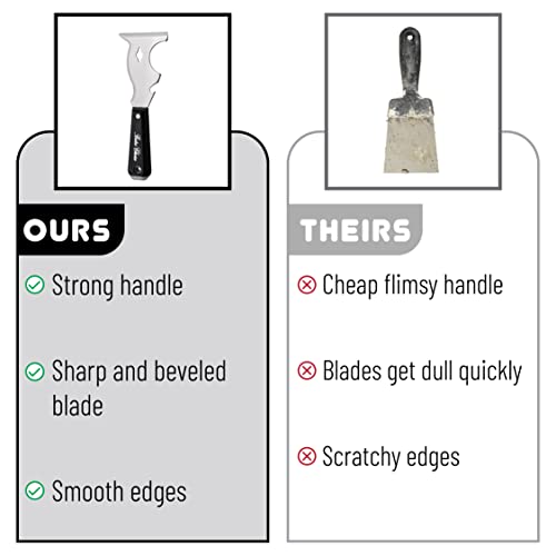 Bates Choice 10-in-1 Paint Scraper Tool for Wood - 1 Pack Black