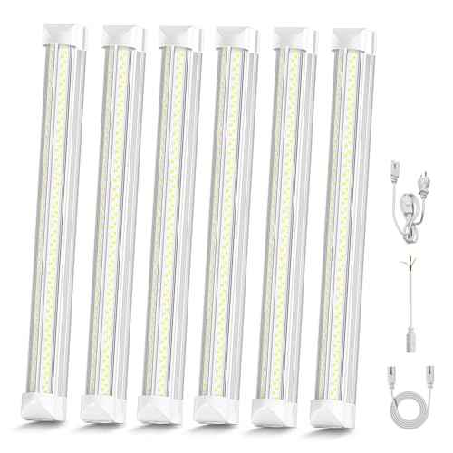 LED Shop Light, 25W 3750LM 6000K Super Bright, Plug and Play, Linkable Utility Shop Lights for Garage, Cabinet, Workbench, Workshop (6 Pack)
