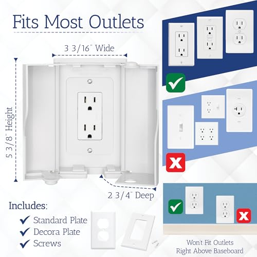 Safety Innovations Twin Outlet Cover Box - Extra Large Babyproofing Outlet Protector