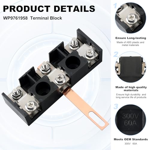 WP9761958 Oven Terminal Block Replacement for Whirlpool/Maytag/Norge