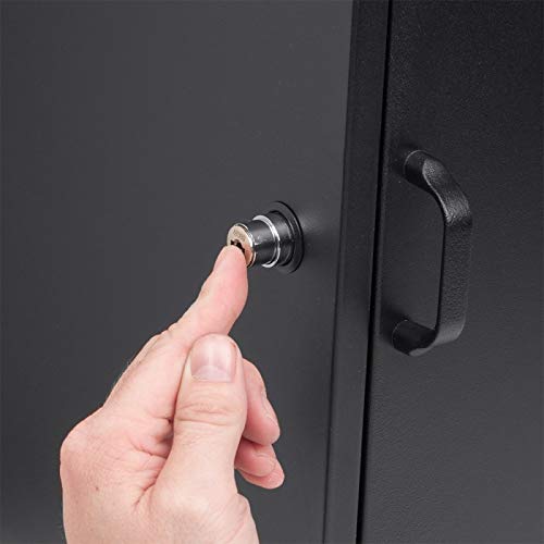 Winbest Steel Freestanding Floor Lockable Drop Slot Mail Box with Parcel Compartment, Black