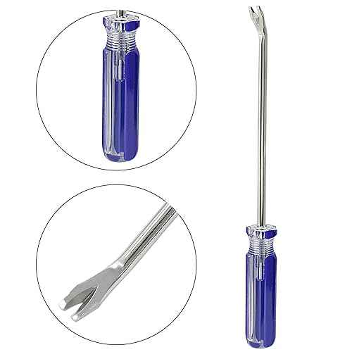 3 Pcs Tack Lifter Nail Puller, Elbow Head V Tip Nail Staple Rivet Tack Puller Screwdriver Tool, Length: 9.4"