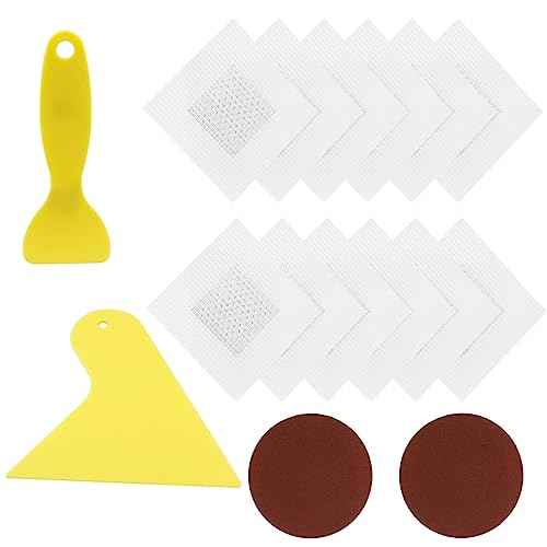 12 PCS Drywall Repair Patch Kit, 2 inch Self Adhesive Aluminum Repair Patch Metal Sheetrock Ceiling Mesh Repair for Plasterboard Drywall Hole Repair