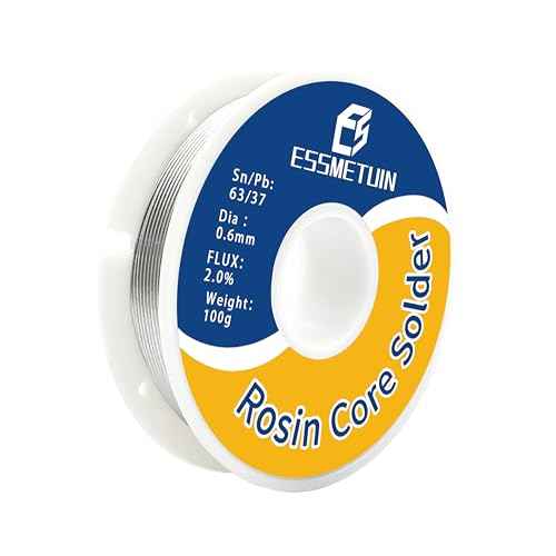 63/37 Tin Lead Rosin Core Solder Wire for Electrical Soldering, Circuit Board, DIY Home Appliance, 2% Flux Sn63Pb37(0.6mm/0.024in, 100g)