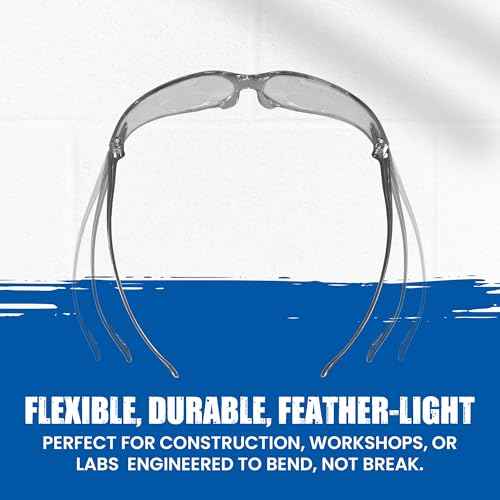 Bifocal Safety Glasses ? Frameless Lightweight Design | Wraparound Lens | ANSI Z87.1+ | Built-In Readers