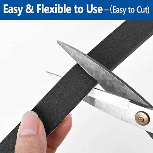 Kikerike Self Adhesive Foam Tape Weatherstrip 1/2In x 1/4In x 42Ft High Density Foam Insulation Strips Seal Weather Stripping with Strong Adhesive for Door and Window Sound Isolation Soundproofing