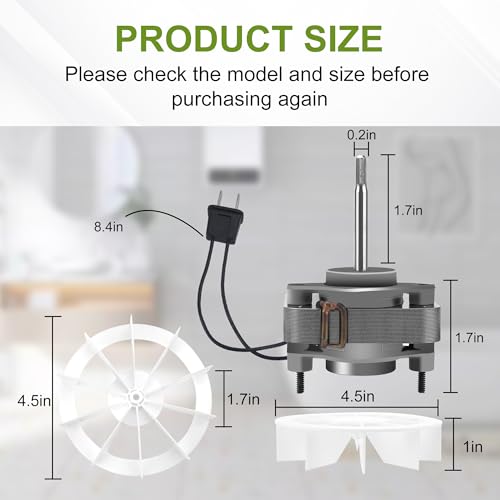 Fetechmate BP27 S97012038 Fan Motor with 1.77in Shaft for Broan 678 Replacement