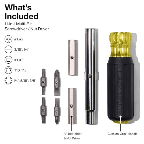 Klein Tools 32500 11-in-1 Screwdriver & Nut Driver Set with Interchangeable Bits