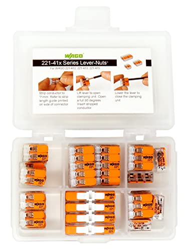 Peppy Products WAGO 221 Lever Nuts Wire Connector Set, Assorted 35pcs