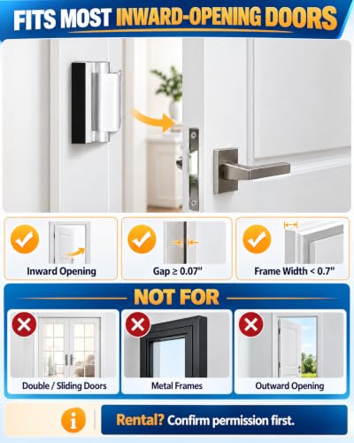 EverPlus Black Front Door Lock Reinforcement Security Latch Childproof
