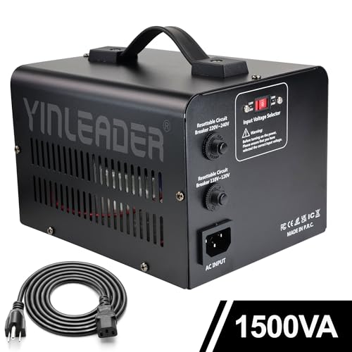 Yinleader 1500W Voltage Converter Transformer 110V/220V Power Adapter