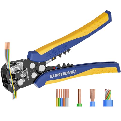 haisstronica 3-in-1 Automatic Wire Stripper, Self-Adjusting Tool for AWG 24-10