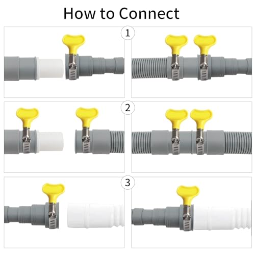10ft Universal Washing Machine Drain Hose Extension Kit | 4 Connector Sizes, Leak-Proof