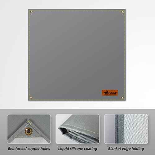 FLASLD Heavy Duty Welding Blanket Fireproof 4x4 ft,Heat Shield Mat Welding Accessories and Tools, Soldering Blanket for Industrial and Home Use