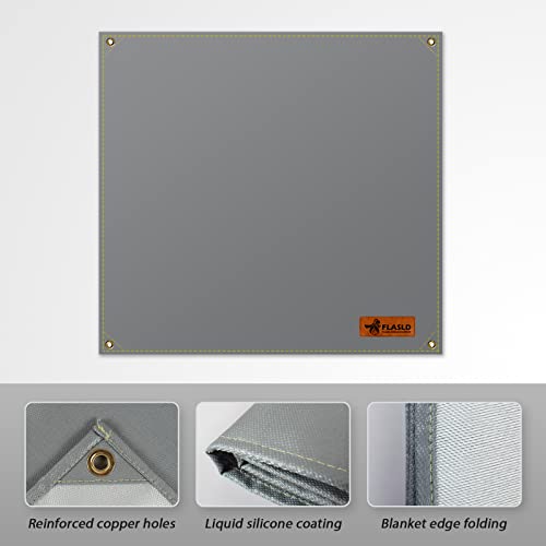 FLASLD Heavy Duty Welding Blanket Fireproof 4x4 ft,Heat Shield Mat Welding Accessories and Tools, Soldering Blanket for Industrial and Home Use