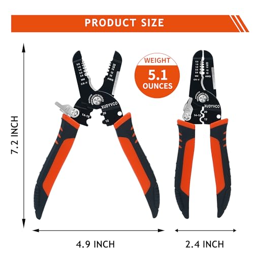 XUDYVCO 5-in-1 Wire Stripper and Crimping Tool for 10-20 AWG Wires