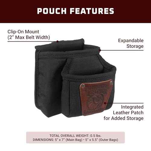 Occidental Leather Double Clip-On Pouch - Fits Up to 2¡± Work Belt - Made in USA