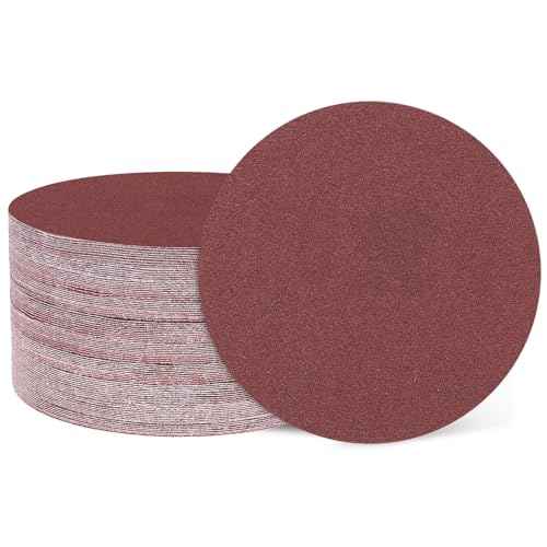 HARFINGTON 100 Pcs 2 Inch Sanding Discs, 320 Grit Hook and Loop Sandpaper, No-Hole Aluminum Oxide Orbital Sander Sandpaper for Woodworking Automotive Metal Polishing, Red