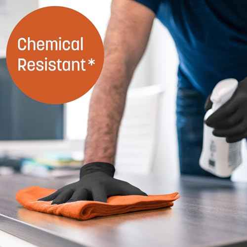 Caring Black Nitrile Exam Gloves, 100 Count, Powder Free and Not Made with Rubber Latex, for Medical Use, Cleaning, Food Prep