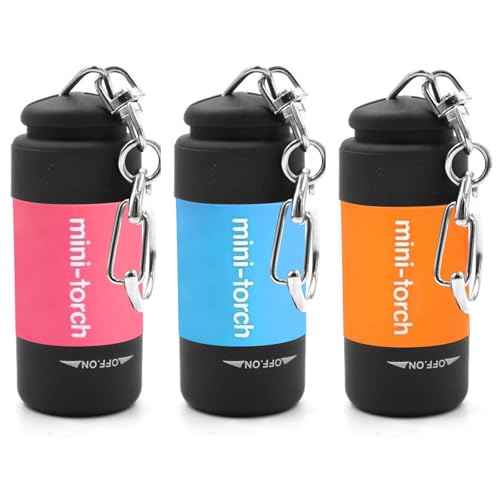 UCEC Mini Keychain Flashlight, Travel Flashlight USB Torch Rechargeable Colorful LED Flashlight High-Powered Pocket Keychain Flashlights, 3 Pack