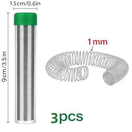 Solder Wire Leadfree,High Purity Tin Rosin Core Solder for Electronic Electrical Soldering Components Repair,Low Residue,Sn99.3 Cu0.7, 3Pcs (1.0mm 42g)