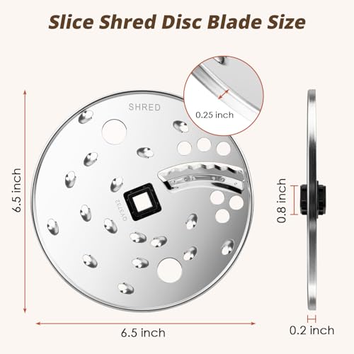 Hamilton Beach Replacement Shred Disc Blade for Food Processor 6.5in, 0.2in Thick