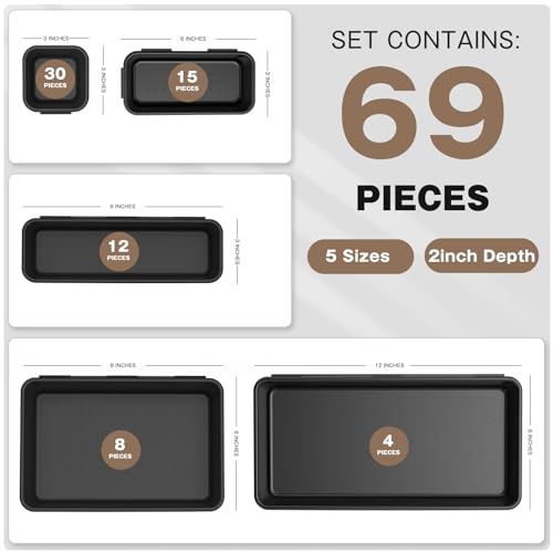 A-LuGei Military Grade 69-Piece Toolbox Organizer Set with 5 Sizes for Garage & Home