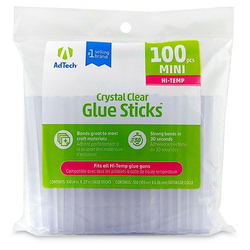 AdTech Hi-Temp Clear Hot Glue Sticks - 100 Pack for Craft & DIY Projects