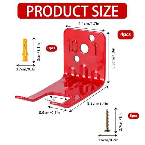 Fire Extinguisher Mounts & Brackets,4 Pack Fire Extinguisher Brackets and Holders, Fire Extinguisher Wall Hook Holder Hanger for 5-10 lb fire Extinguisher Mount