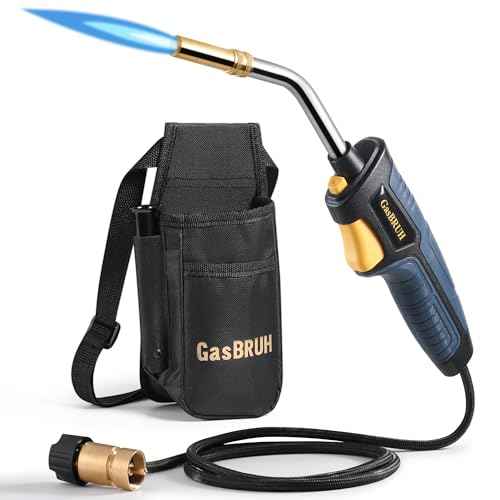 High Intensity Propane Torch Fuel by Propane,Trigger-Start Reach Hose Torch Included Holster, 5FT Hose Torch, Propane Torch Head with Ignition,Soldering Torch Kit(Fuel not included)