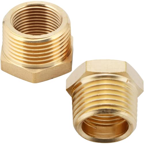 CX WONDERLAND Brass NPT Male x Female Pipe Reducer Bushing 1" x 3/4" - Leak-Resistant Plumbing Fitting