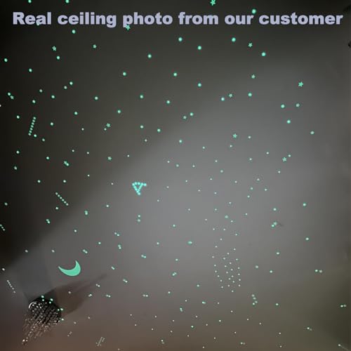 Green Glow in The Dark Ceiling Stars Decor - 633 3D Star Stickers for Nursery & Bedroom