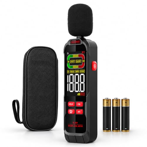 ZLLJYBLG Gl82a Decibel Meter 30-130dB, Digital Sound Level Meter, Black-B
