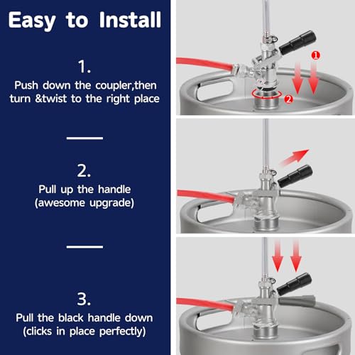 Sankey Keg Tap Coupler D System 5/16" Stainless Probe, 304 SS, with 4 clamps