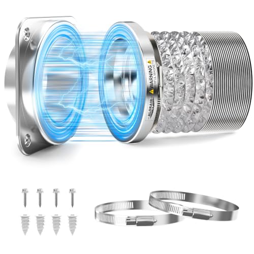 ALORAIR Silver Magnetic Dryer Vent Connector Kit - 4-Inch Quick Connect DV180