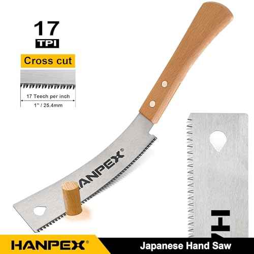 6-Inch Japanese Hand Saw, SK5 Pull Saw With Flexible Blade for Flush Cut Woodworking, DIY and Small Projects