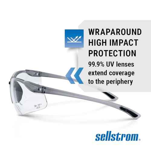 Sellstrom XM340RX Safety Glasses with Readers - Wraparound Bifocal Eyeglasses for Men/Women - ANSI Z87.1