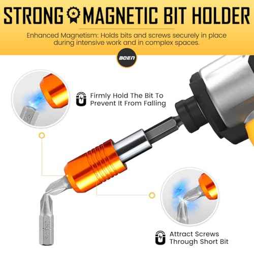 boen 2PCS Magnetic Drill Bit Holder, 2.5" Quick Change Drill Extension, 1/4" Hex Shank, for Impact Driver Screwdriver Bits Use